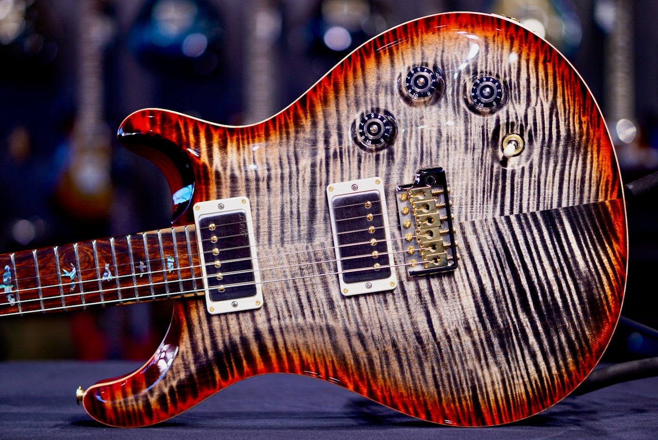 PRS DGT Wood Library Charcoal Cherry Stain Flame Neck 0413765