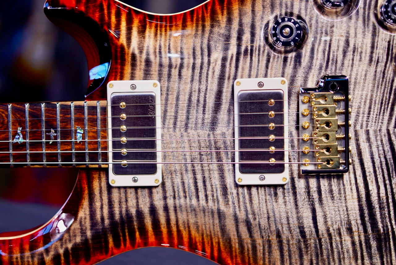 PRS DGT Wood Library Charcoal Cherry Stain Flame Neck 0413765