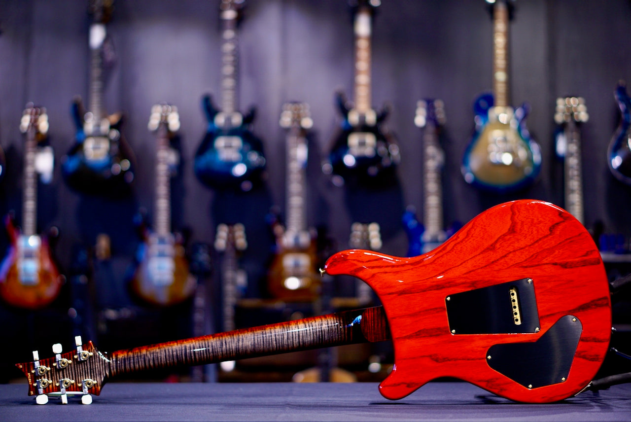 PRS DGT Wood Library Charcoal Cherry Stain Flame Neck 0413765