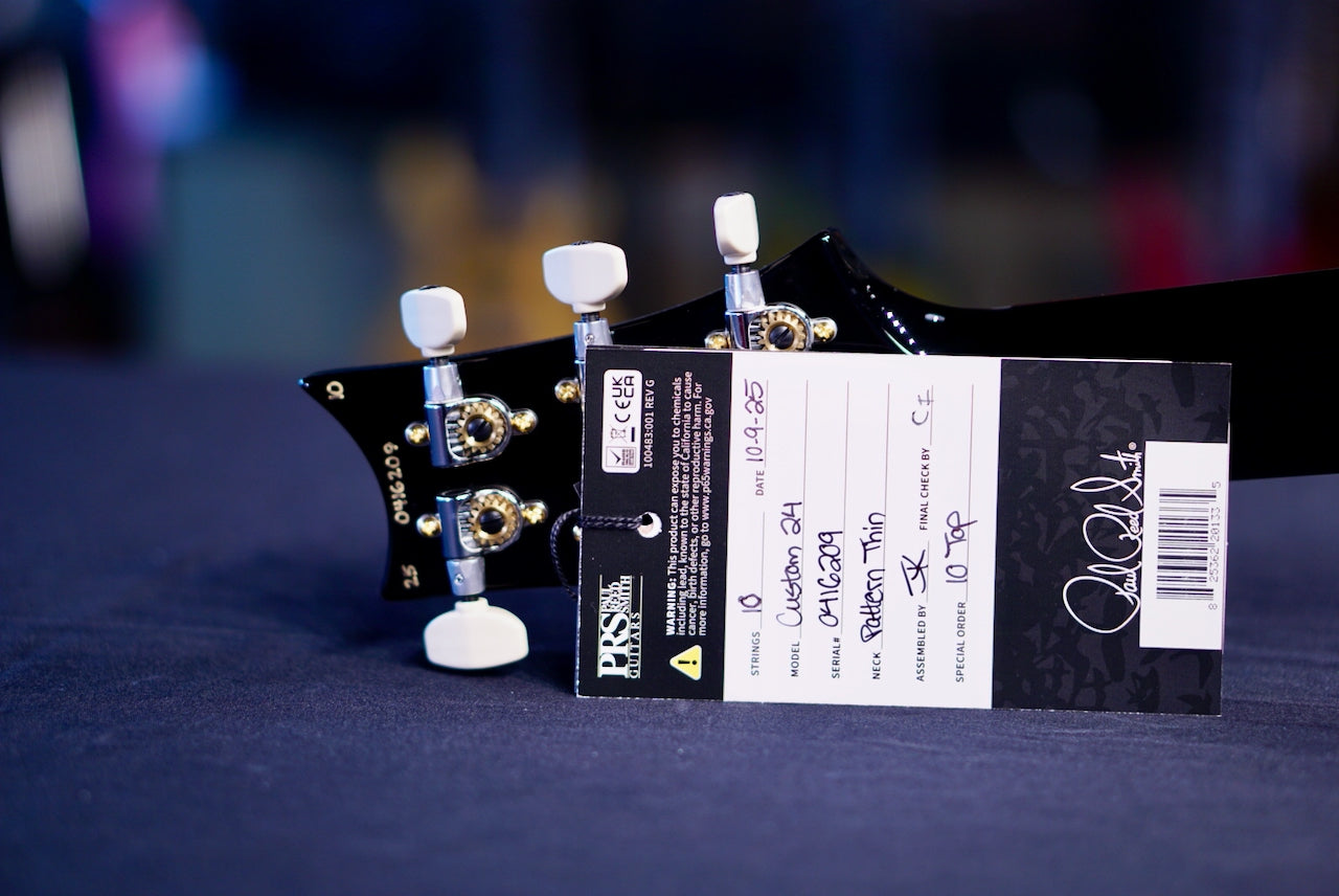 PRS Custom 24 Charcoal Wraparound Smokeburst 10 Top 0416209