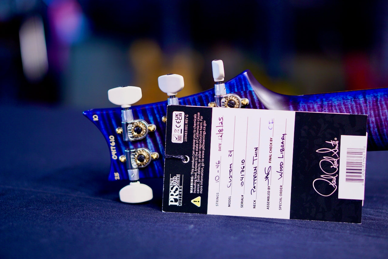 PRS Custom 24 Wood Library Violet Blue Burst Satin Stain Neck 0417610