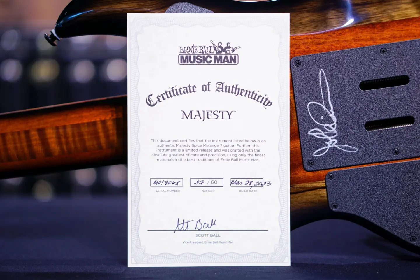 Ernie Ball Music Man John Petrucci Limited-edition Maple Top Majesty 7-string  Spice Melange M017068 - HIENDGUITAR   Musicman GUITAR