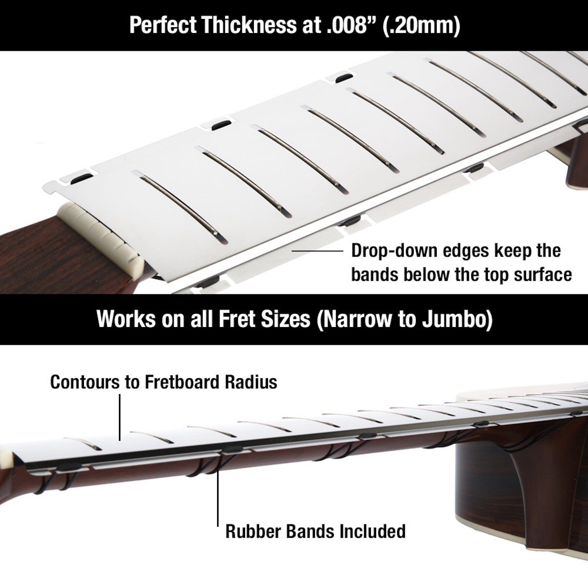 MusicNomad Fret Shield™ - Total Fretboard Protector Guard Tool for Fret Polishing on 25.34" Guitar Fret Scale (MN803) - HIENDGUITAR   musicnomad musicnomad