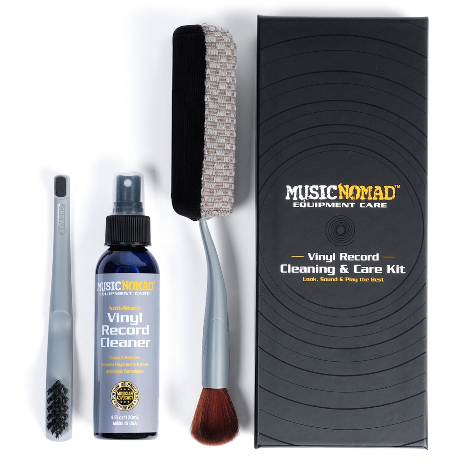 MUSIC NOMAD 6 'n 1 Vinyl Record Cleaning & Care Kit MN890