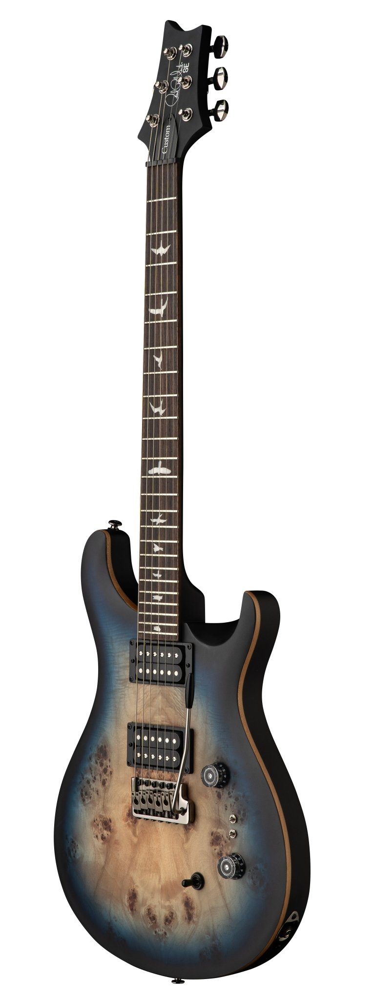 PRS SE "Exotic" Custom 24-08 Poplar Burl Lake Blue Midnight Burst