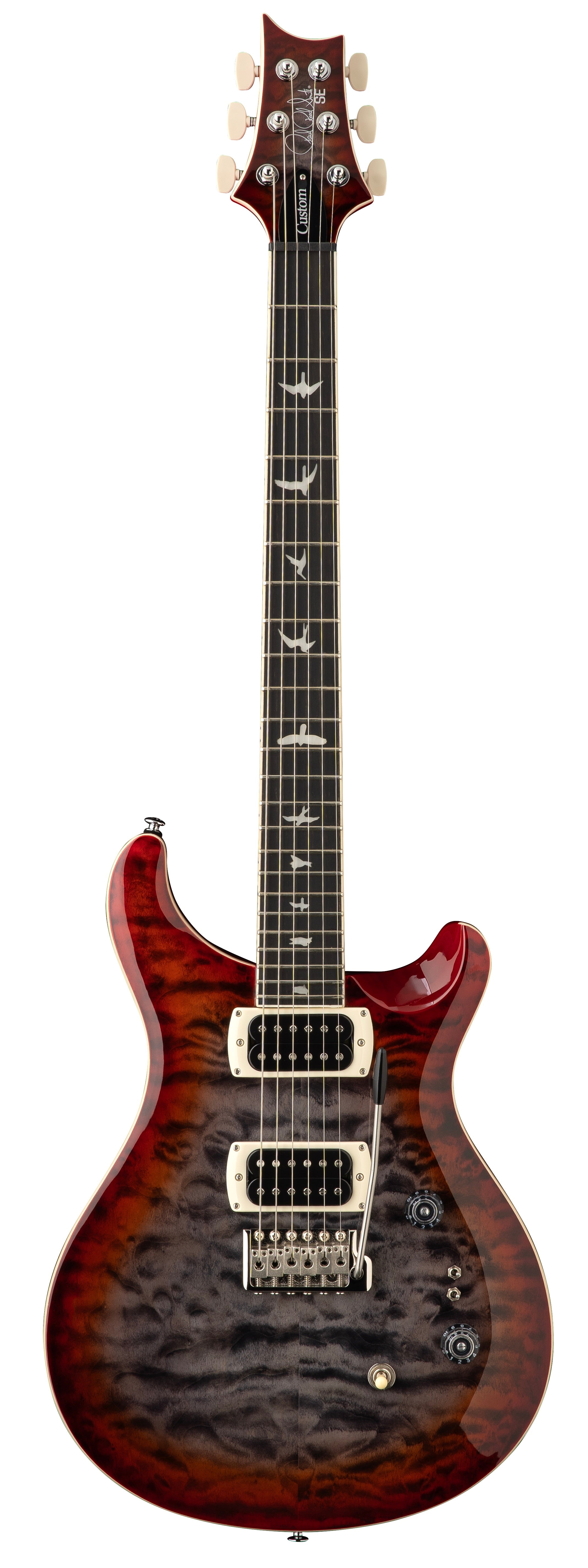 PRS SE Custom 24-08 Charcoal Cherry Burst Quilt