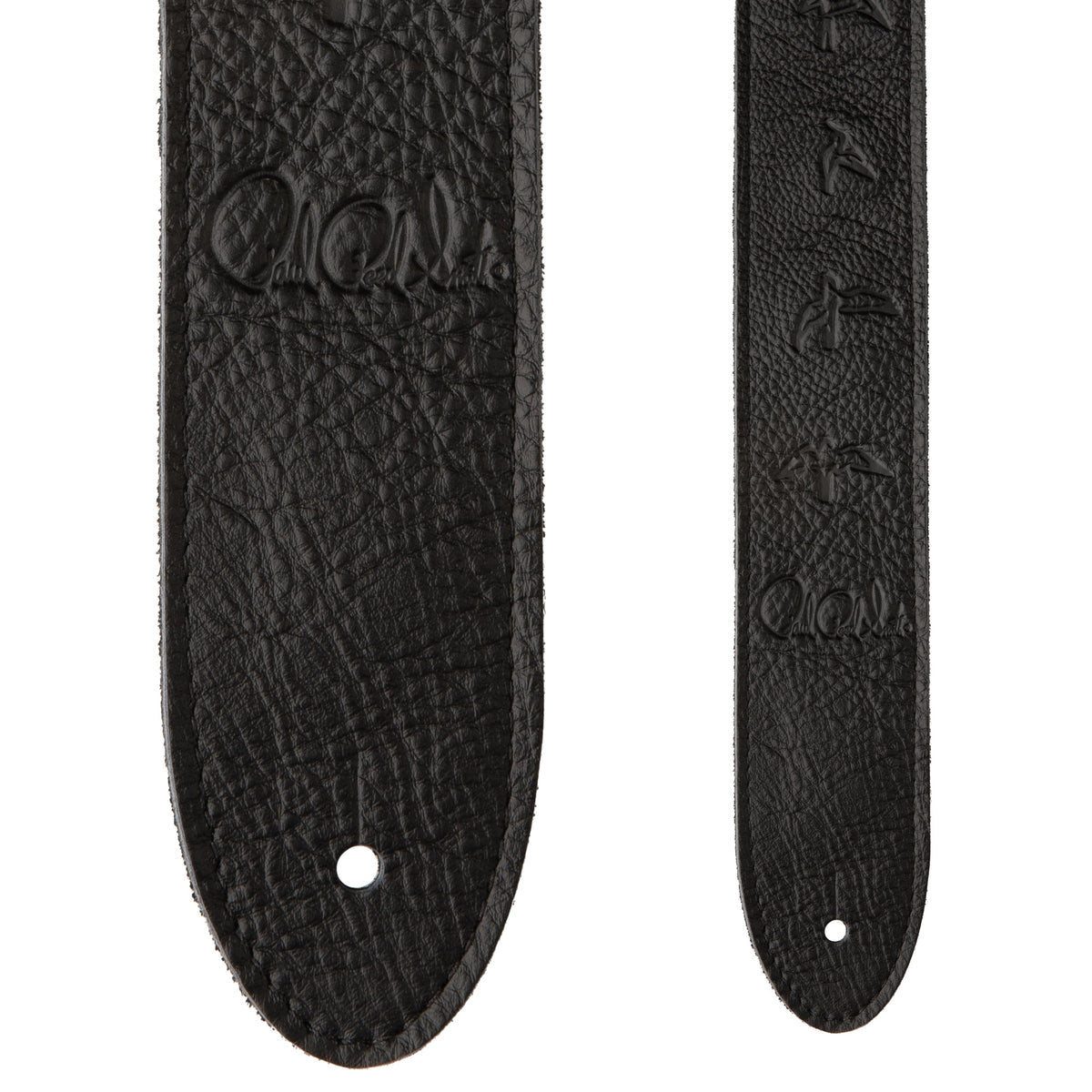 2” PRS Leather Strap, Embossed Birds, Black 113010:001