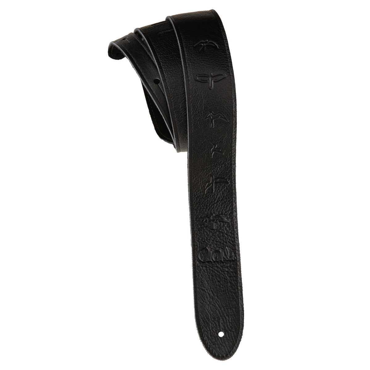 2” PRS Leather Strap, Embossed Birds, Black 113010:001