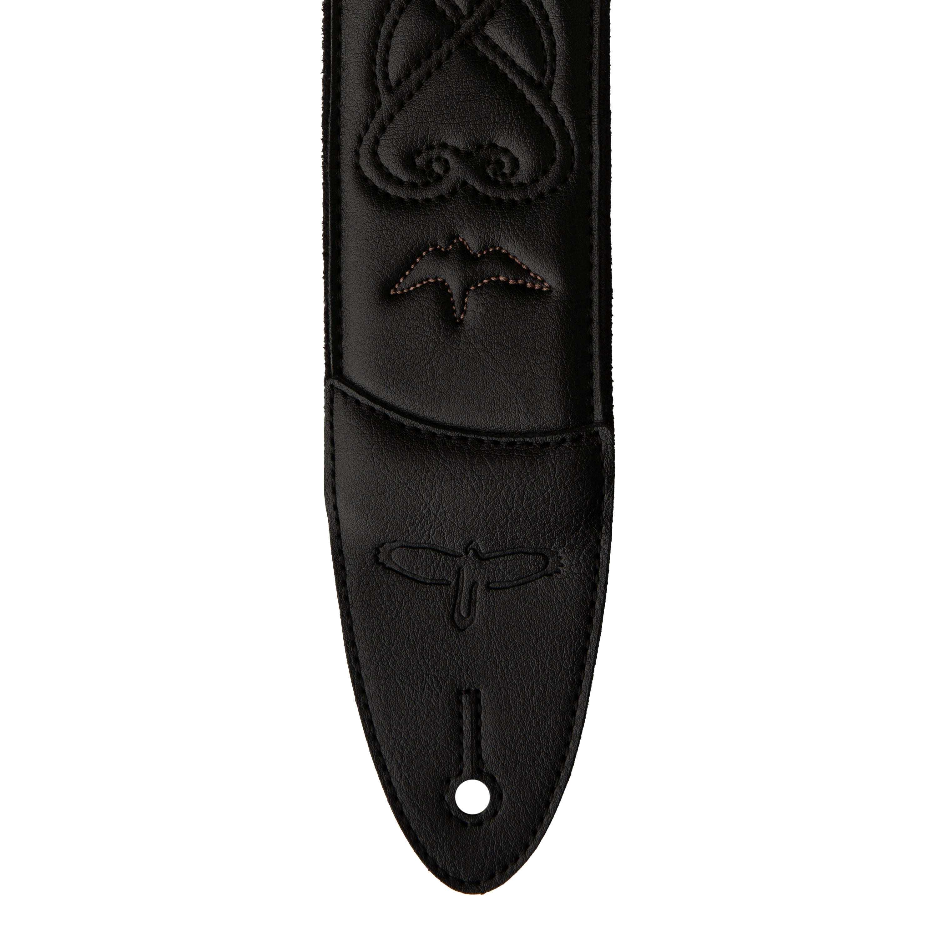 PRS 2.4" Padded Guitar Strap w/RAS, Custom Leather (Faux) Birds black