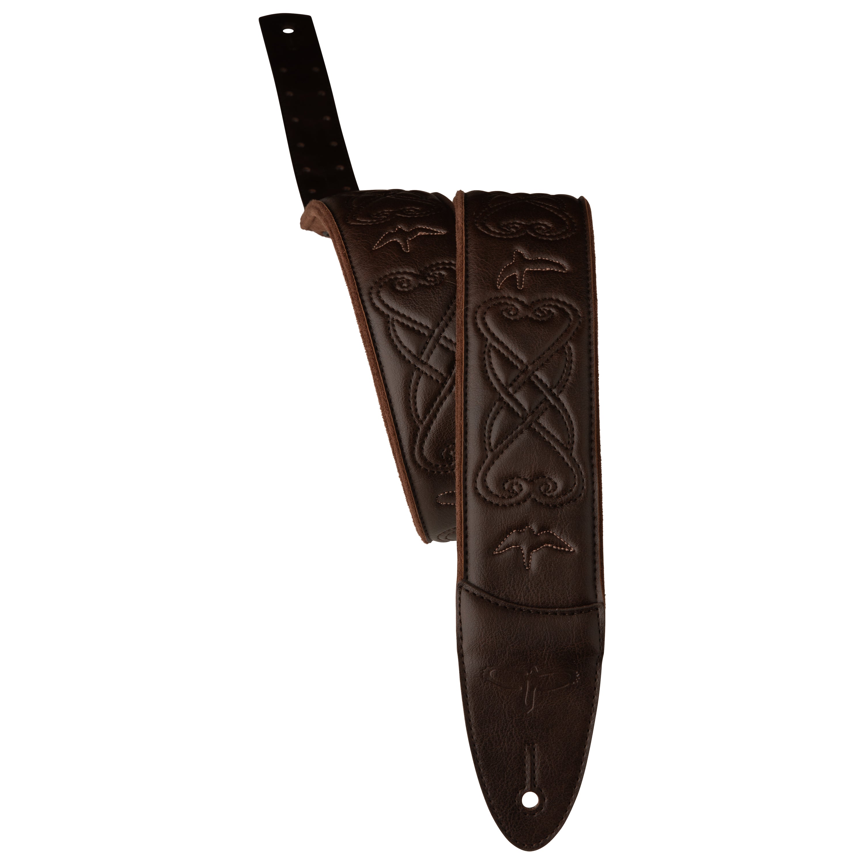 PRS 2.4" Padded Guitar Strap w/RAS, Custom Leather (Faux) Birds brown