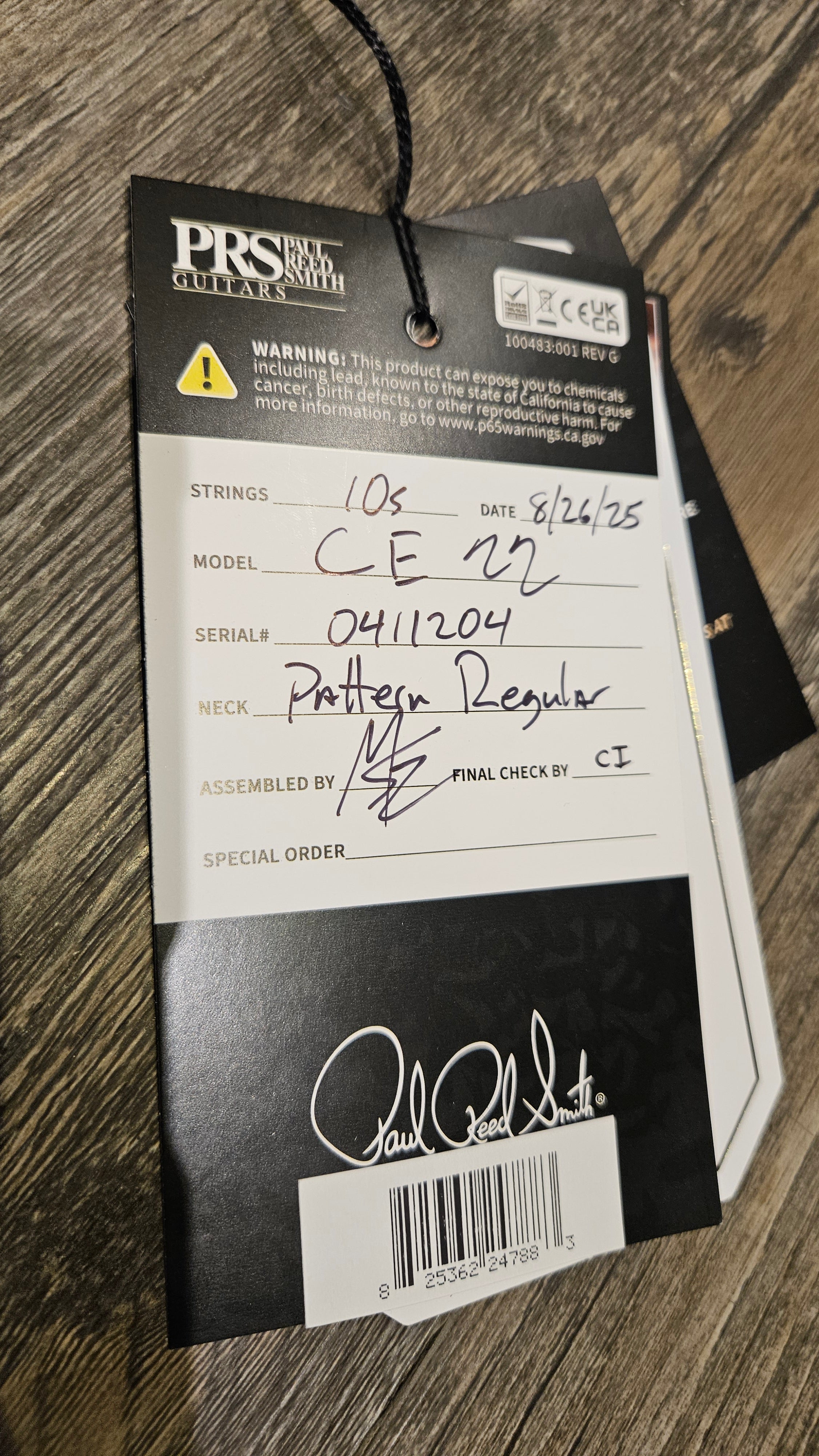 PRS CE22 McCarty Sunburst 0411204