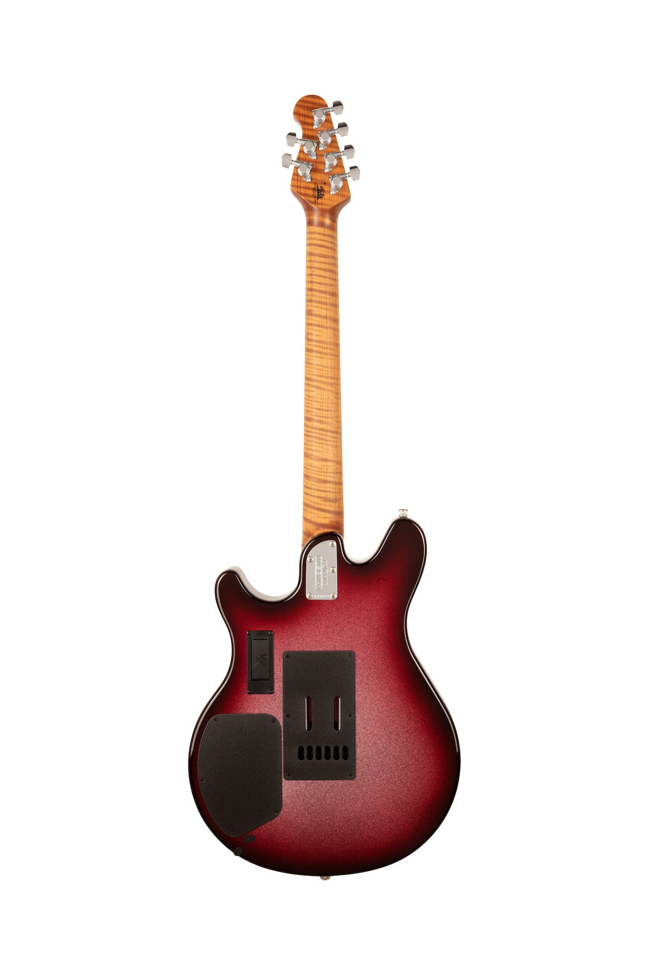 Ernie Ball Music Man Valentine Tremolo Electric Guitar - Maroon Sparkle Burst H00556 - HIENDGUITAR   Musicman GUITAR