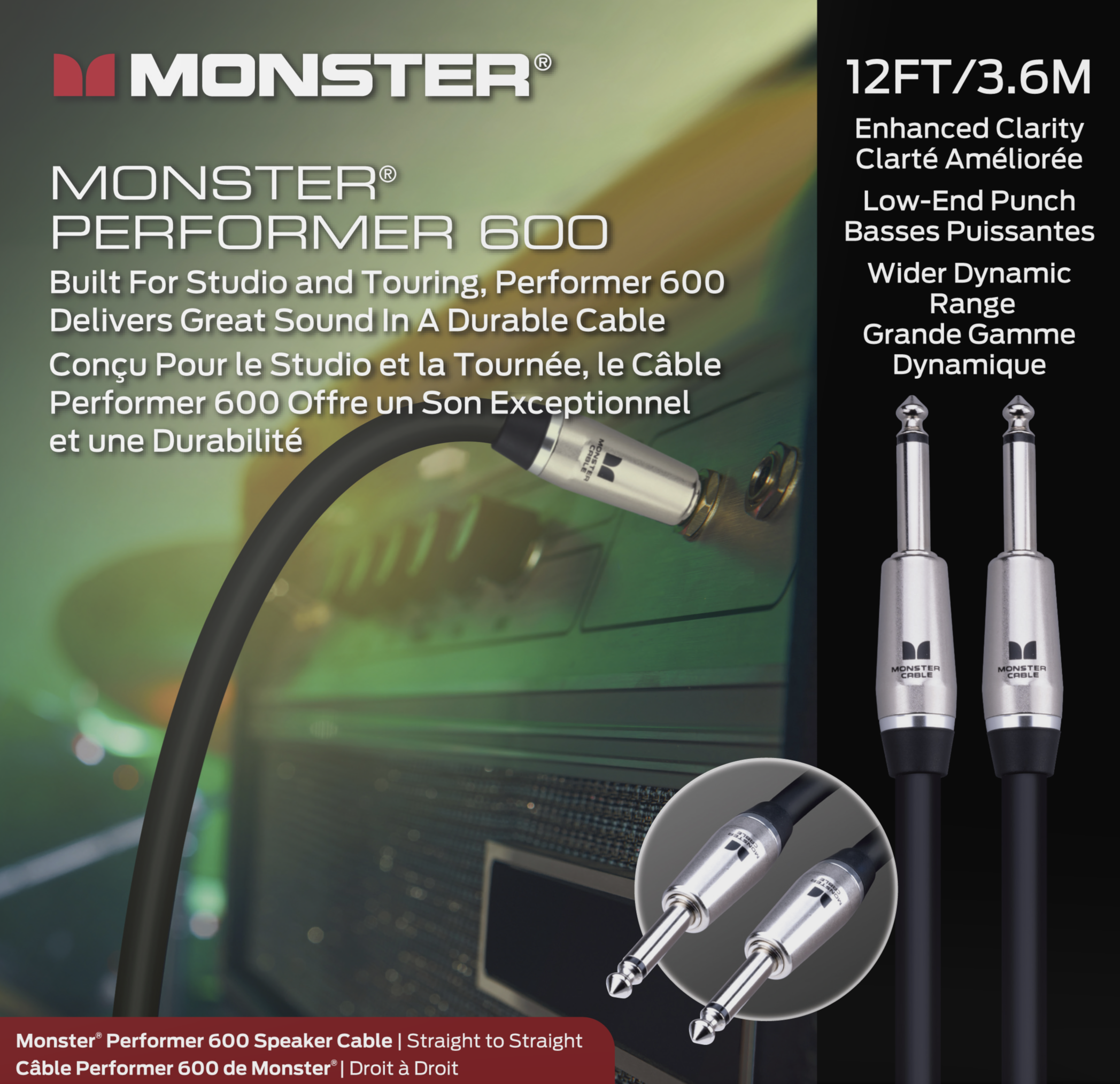Monster® Prolink Performer™ 600 Speaker Cable - HIENDGUITAR 12ft(3.6m) 12ft(3.6m) Monstercable Cable