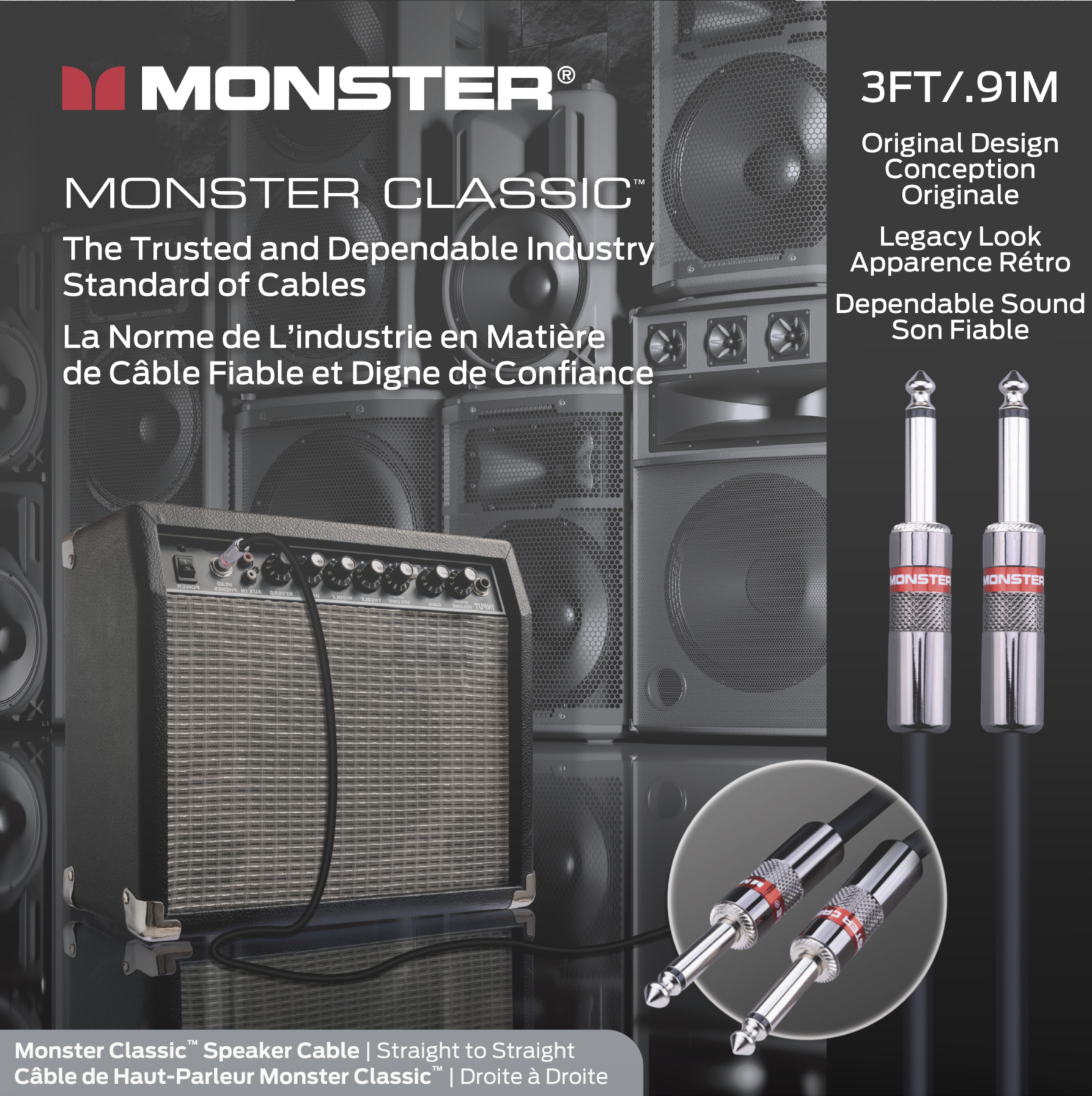 Monster® Prolink Monster Classic™ Speaker Cable - HIENDGUITAR 3ft(.91m) 3ft(.91m) Monstercable Cable