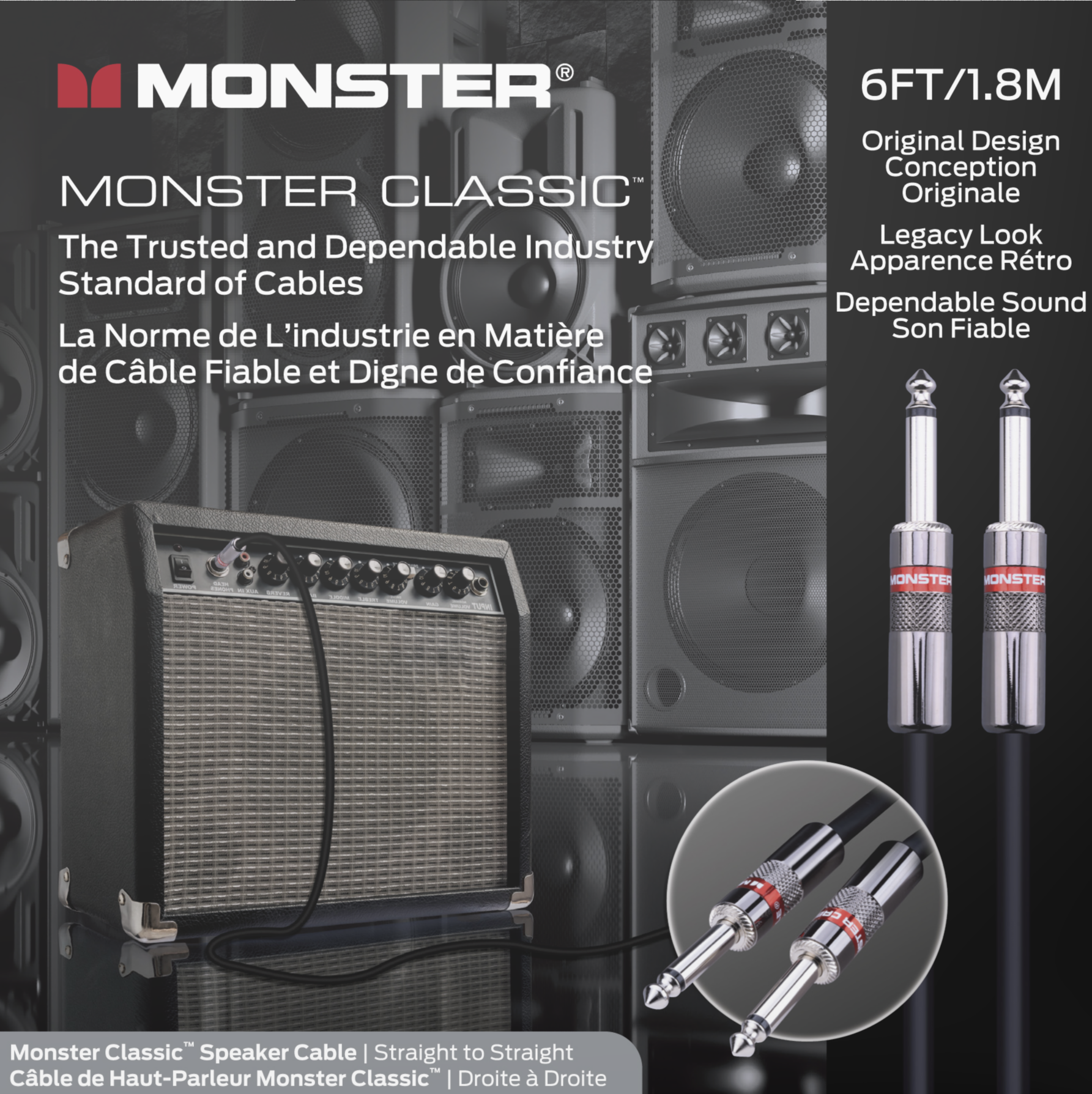 Monster® Prolink Monster Classic™ Speaker Cable - HIENDGUITAR 6ft(1.8m) 6ft(1.8m) Monstercable Cable
