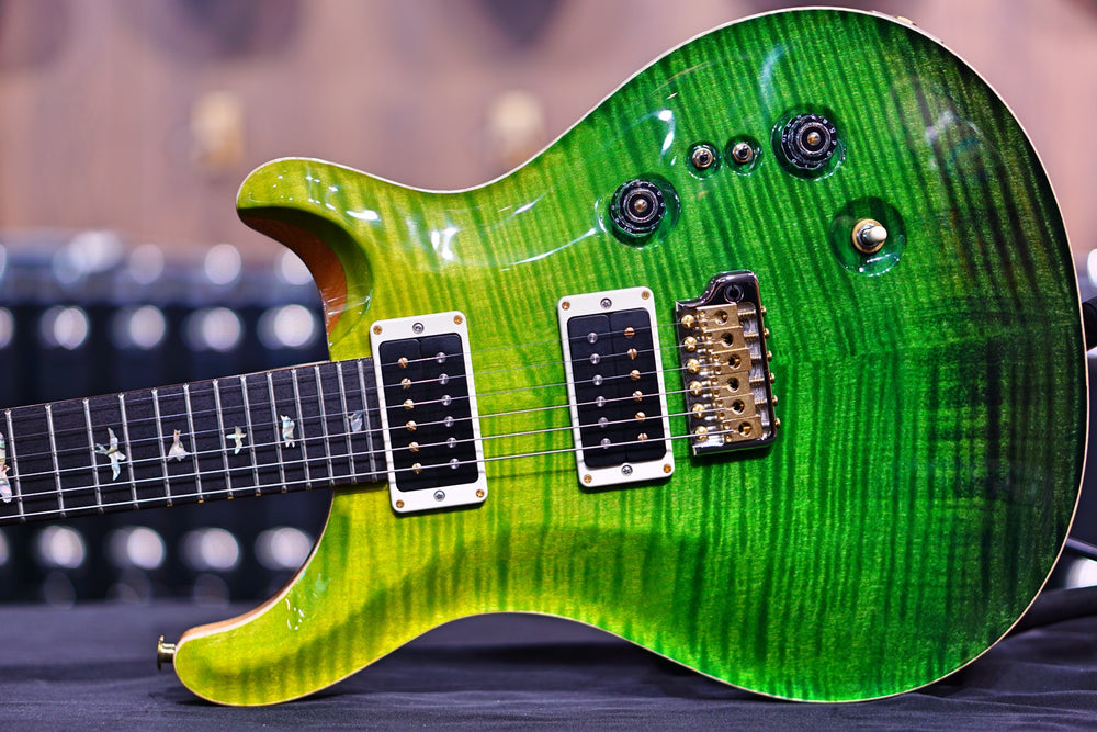 Prs Lp Style PRS 35th Anniversary Custom 24 - Green Fade 10 top Thin Neck 0347161