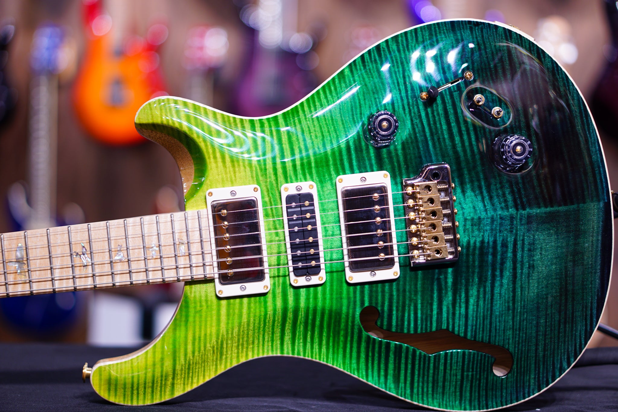 PRS Special 22 semi hollow wood library Green fade 0321905