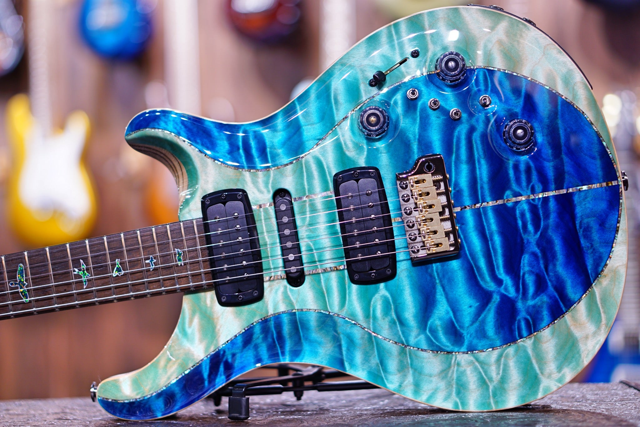 PRS Private stock Modern Eagle V PS#9248 Custom blue fade - HIENDGUITAR   prs GUITAR