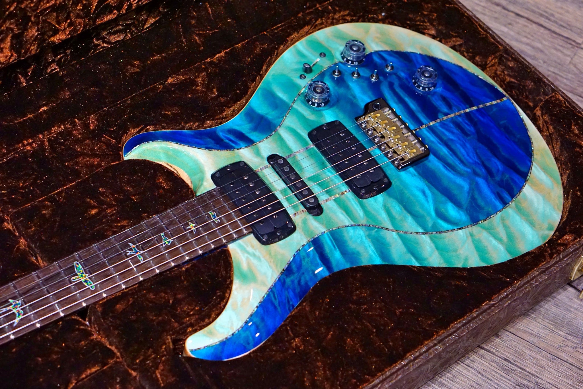 PRS Private stock Modern Eagle V PS#9248 Custom blue fade - HIENDGUITAR   prs GUITAR