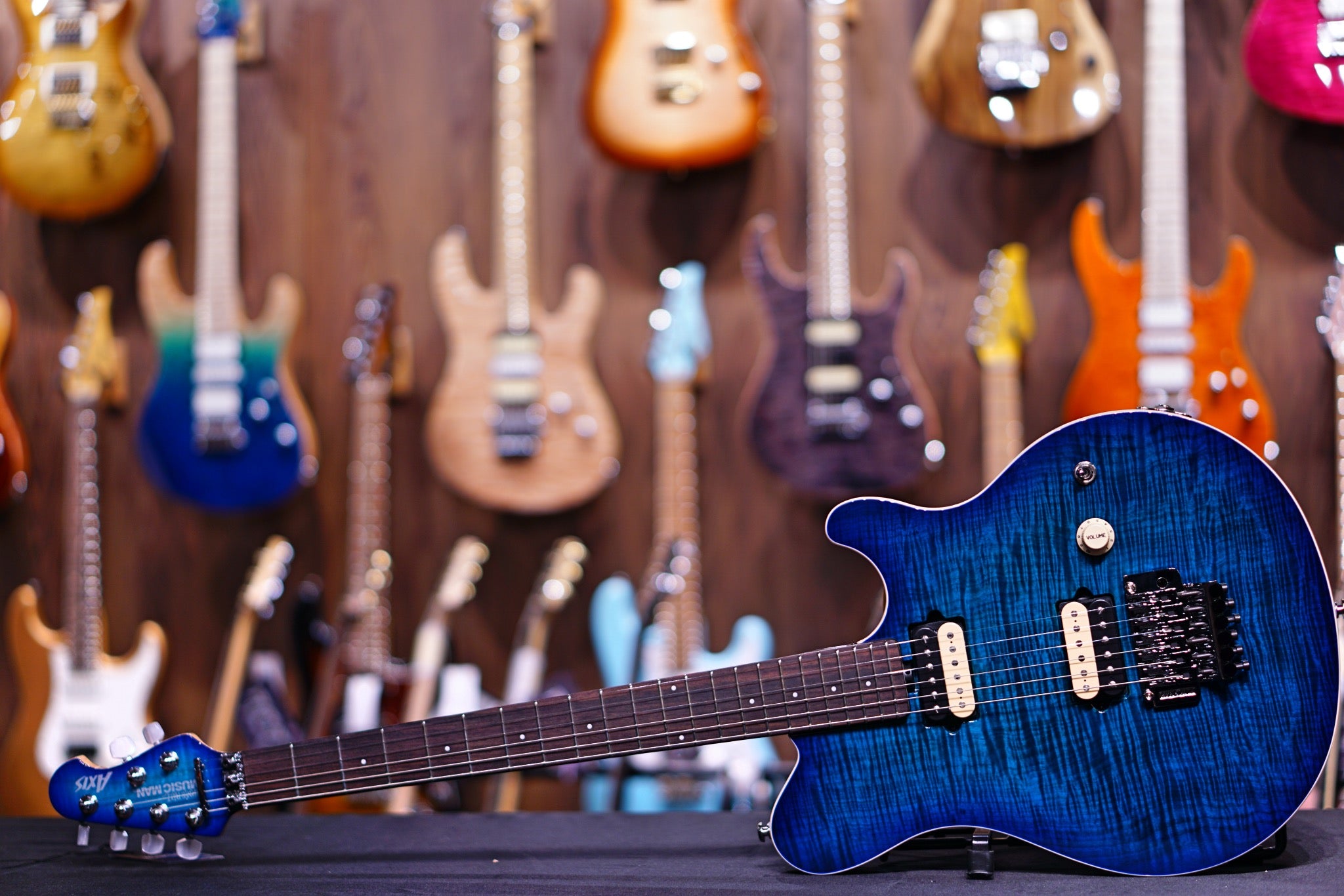 Musicman Axis Balboa Blue Flame - rosewood Matching Headstock G97716 - HIENDGUITAR   Musicman GUITAR