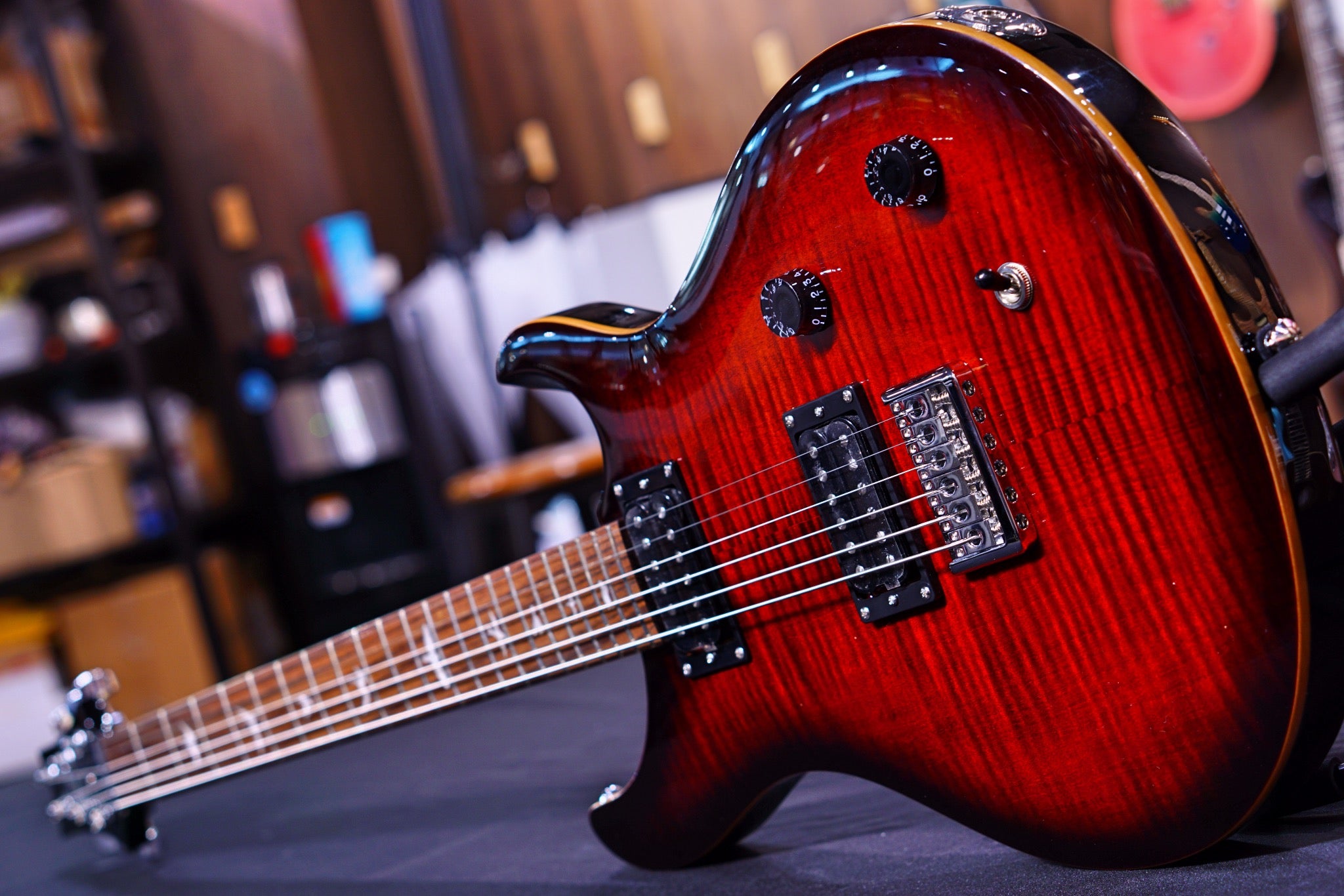 PRS SE 277 Baritone Electric Guitar - Fire red burst