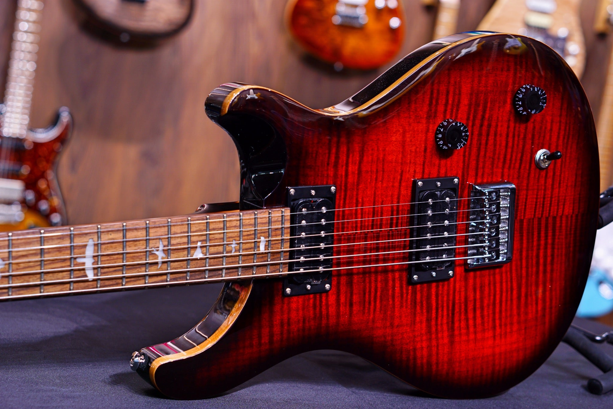 PRS SE 277 Baritone Electric Guitar - Fire red burst