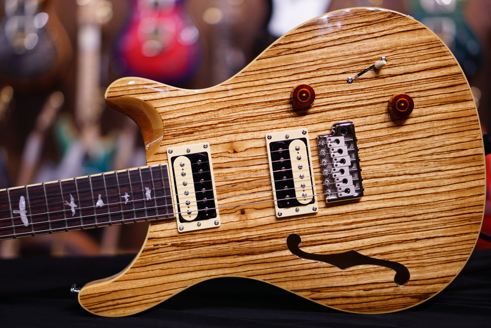 PRS SE Exotic zebra wood Custom 22 semi hollow