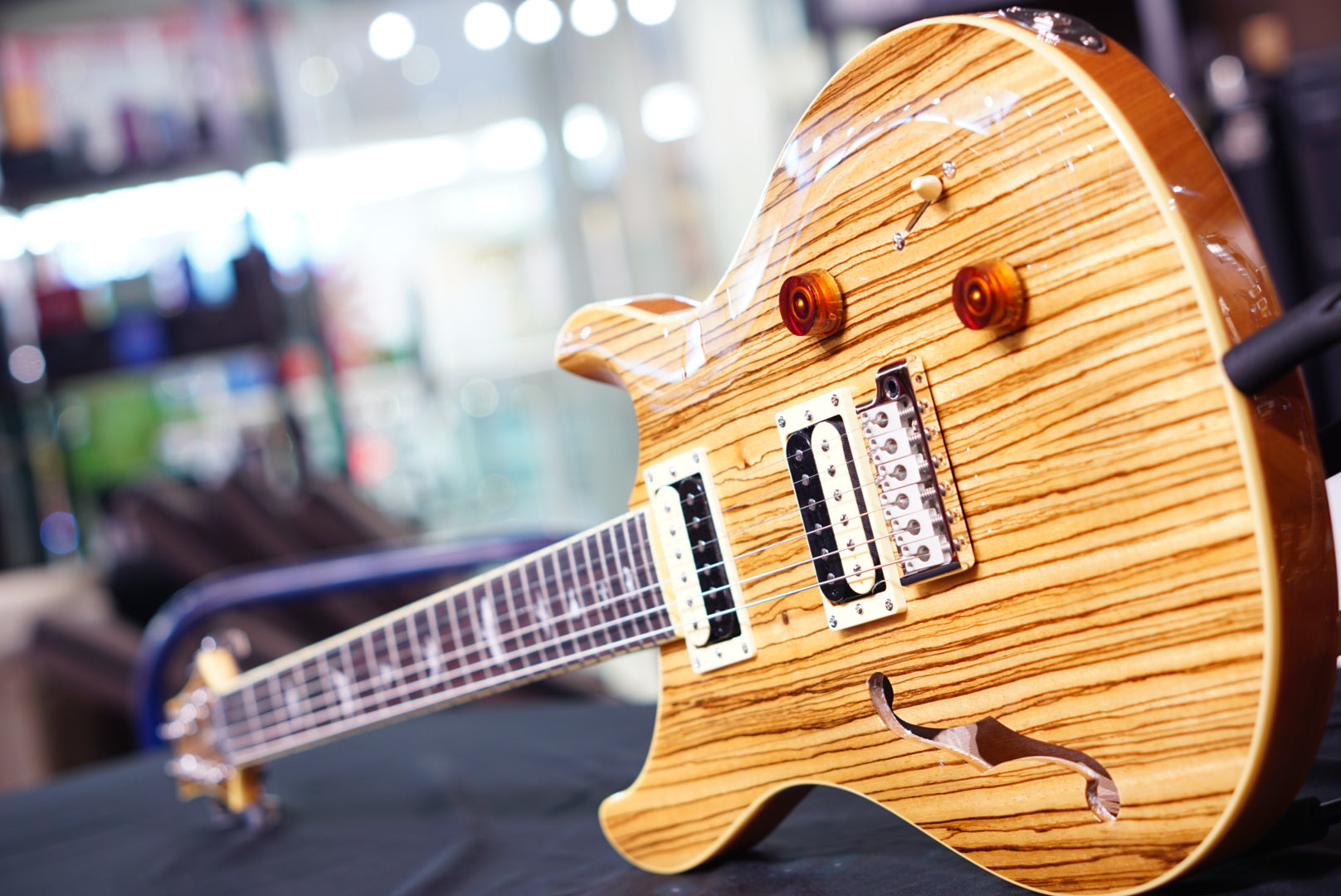 PRS SE Exotic zebra wood Custom 22 semi hollow