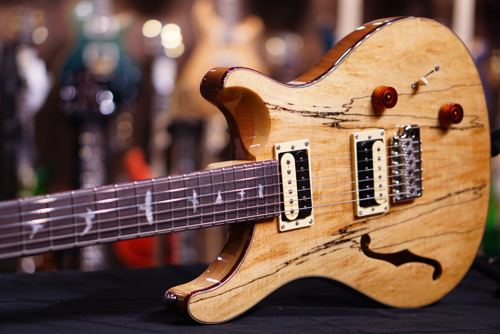 PRS SE Exotic spalted maple Custom 22 semi hollow