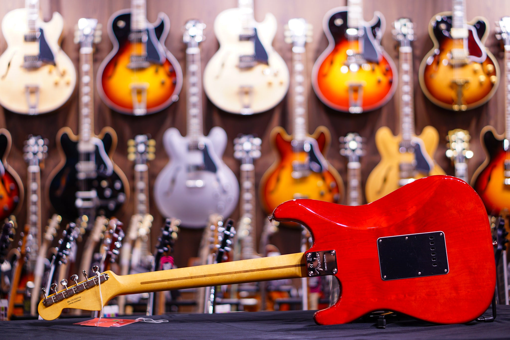 Fender Rarities Flame Ash Top Stratocaster - Plasma Red Burst - HIENDGUITAR   Fender GUITAR