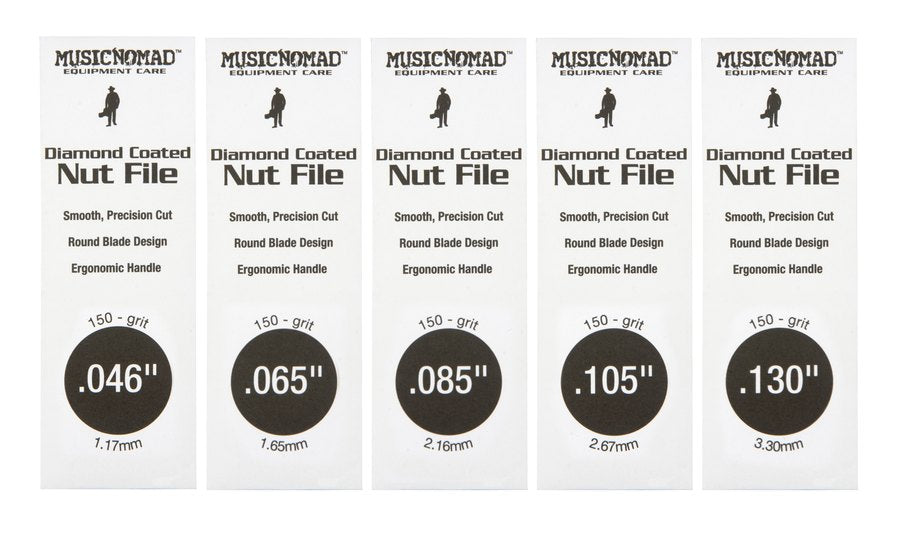 5 pc. Bass Diamond Coated Nut File Set, with Storage Case MN673 - HIENDGUITAR   musicnomad Nut file