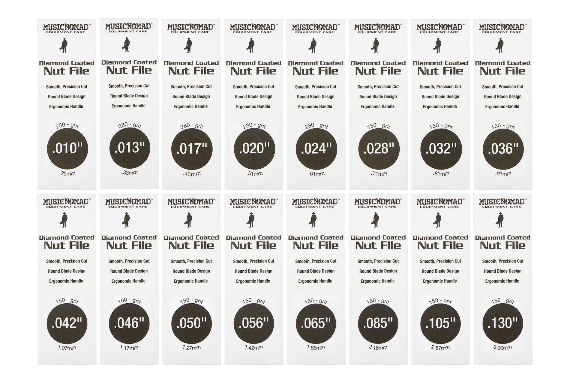 16 pc. Diamond Coated Nut File Complete Shop Set MN676 - HIENDGUITAR   musicnomad Nut file
