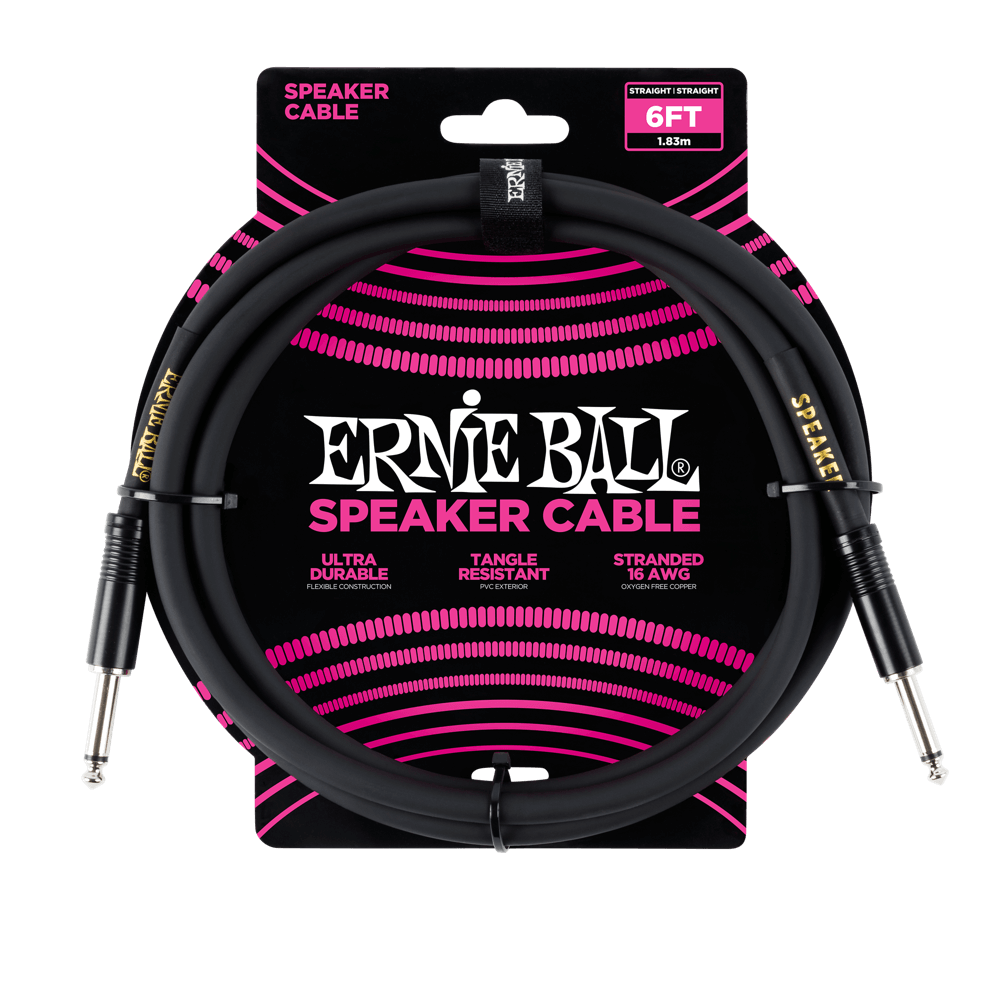 Ernie Ball 6' Straight / Straight Speaker Cable - HIENDGUITAR   Ernieball Cables