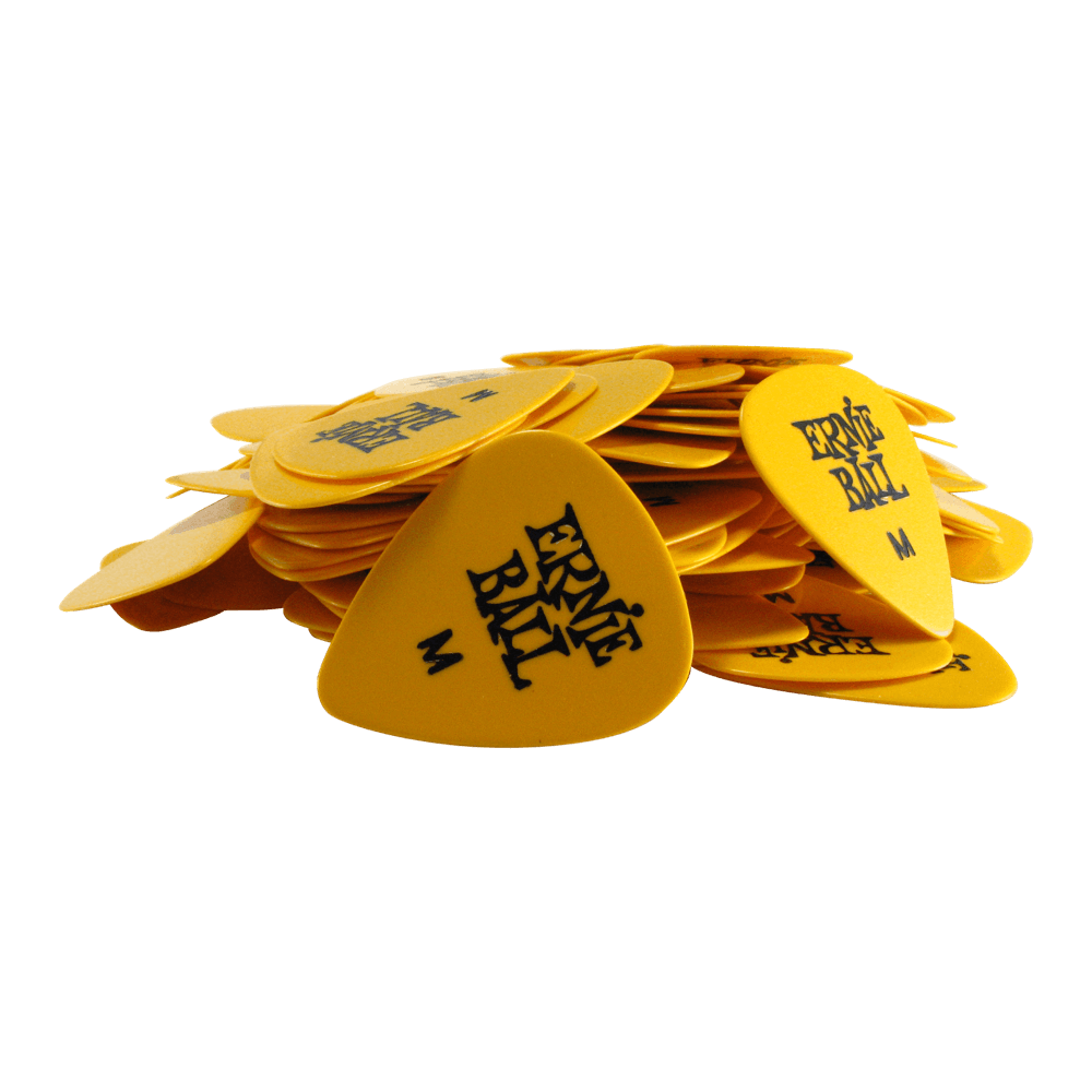 Ernie Ball Medium Yellow Cellulose Picks, bag of 144 - HIENDGUITAR   Ernieball Picks