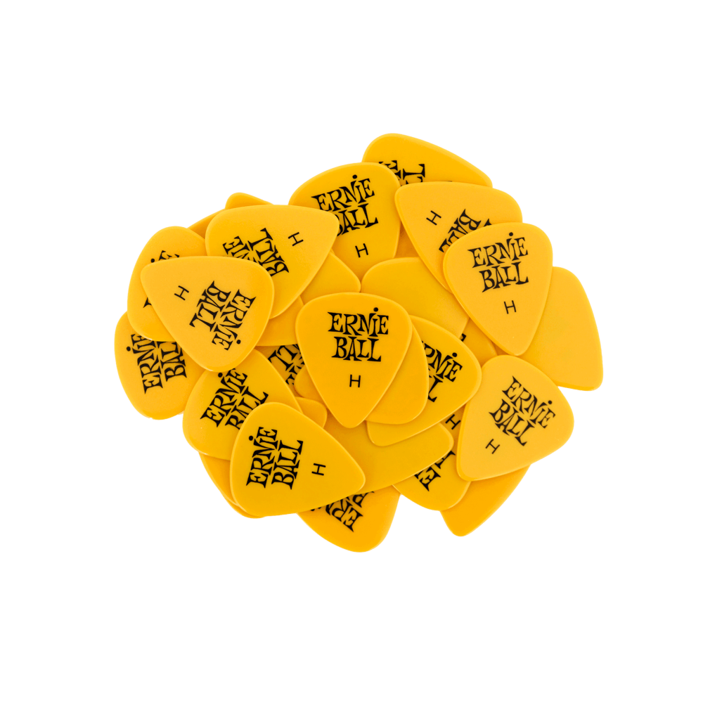 Ernie Ball Heavy Yellow Cellulose Picks, bag of 144 - HIENDGUITAR   Ernieball Picks
