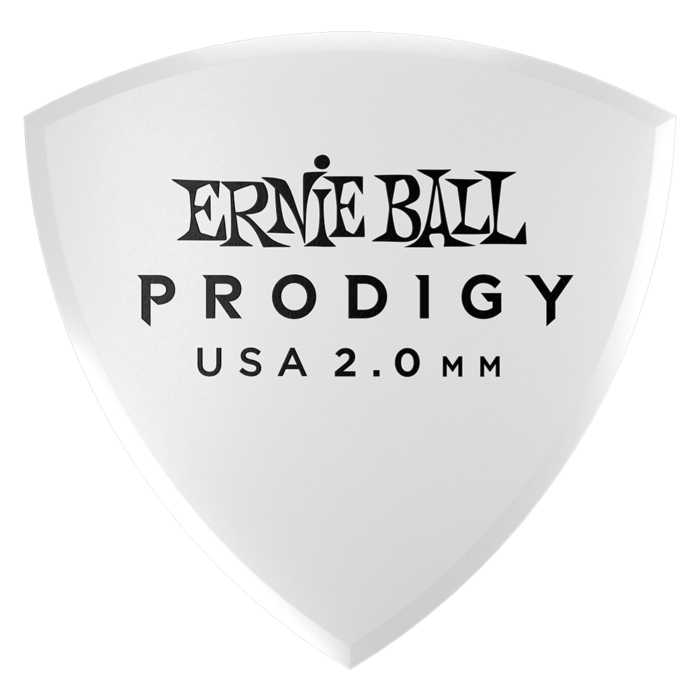 Ernie Ball 2.0mm White Large Shield Prodigy Picks 6-pack - HIENDGUITAR   Ernieball Picks