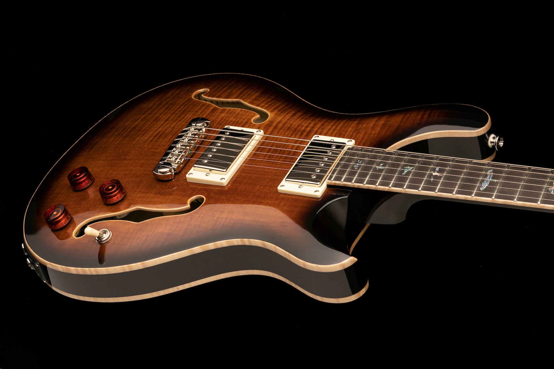 PRS SE Hollowbody II Piezo - Black Gold Burst