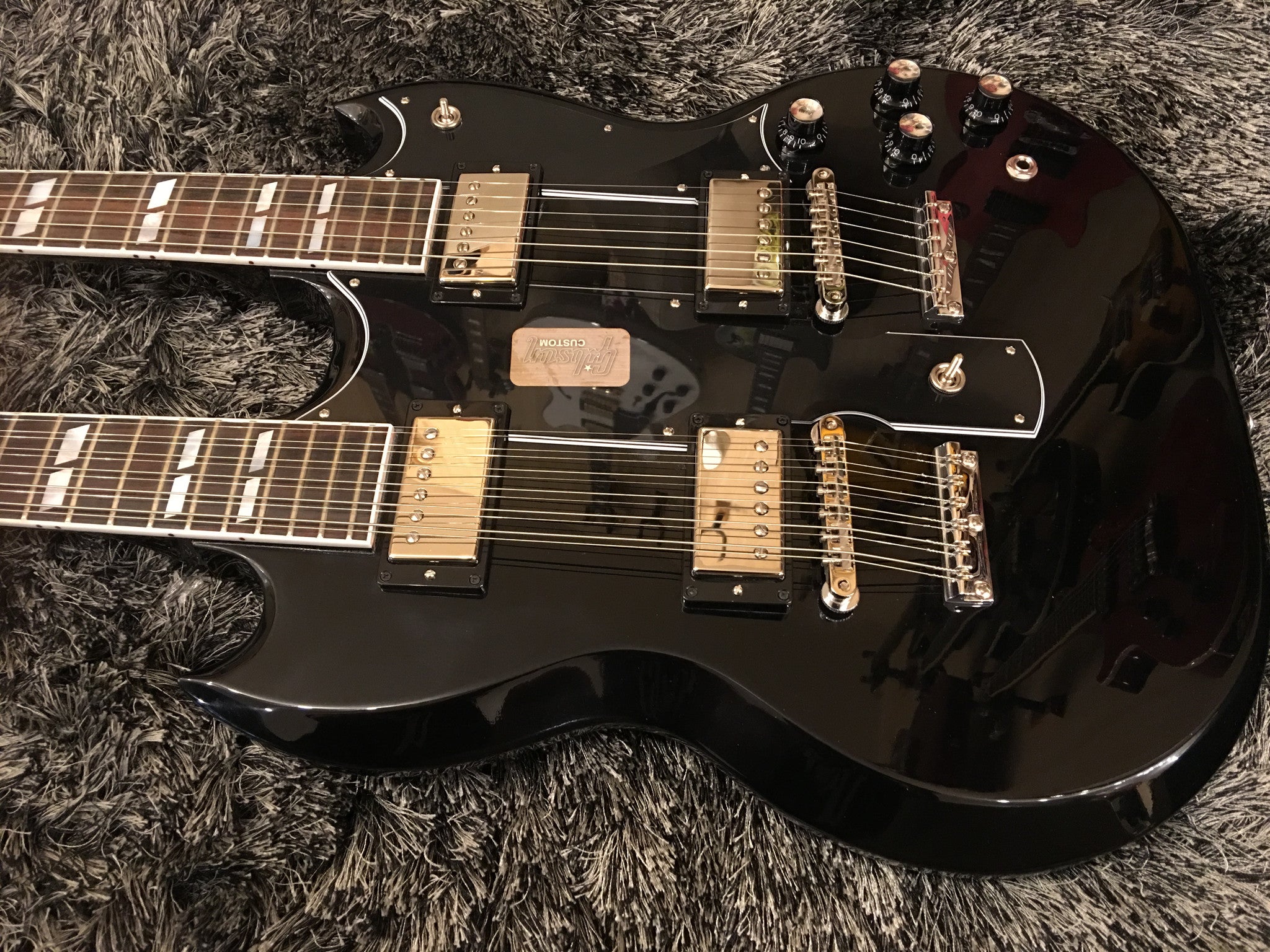 Gibson EDS 1275 Doubleneck ebony - HIENDGUITAR   Gibson GUITAR