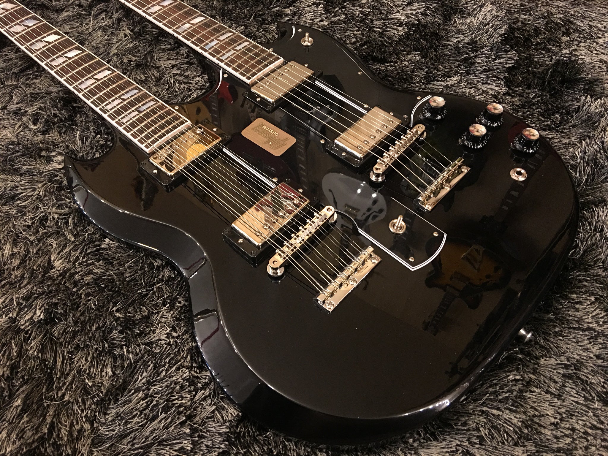 Gibson EDS 1275 Doubleneck ebony - HIENDGUITAR   Gibson GUITAR